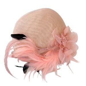 Pink Feathered Socialite Fascinator Hat